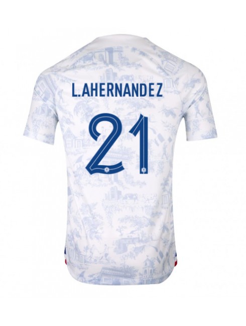 Frankrike Lucas Hernandez #21 Replika Borta Kläder VM 2022 Kortärmad